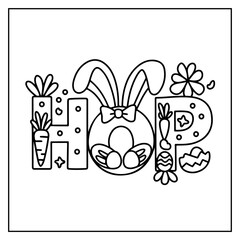 Retro Easter Bold and Easy Coloring Book for Kids and Adults