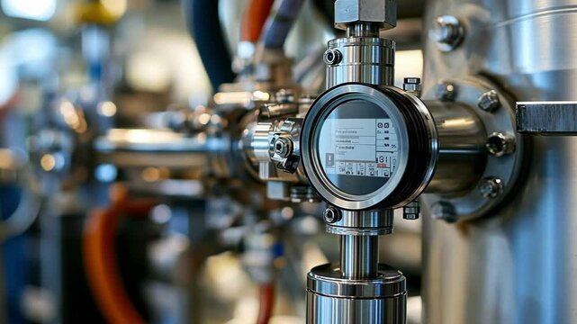 A detailed view of the reactors safety features including a pressure relief valve and a safety lock mechanism demonstrating compliance with stringent laboratory standards and ensuring