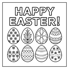 Retro Easter Bold and Easy Coloring Book for Kids and Adults