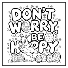 Retro Easter Bold and Easy Coloring Book for Kids and Adults