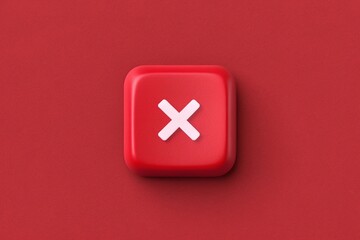 Obraz premium clean 3d red button with 