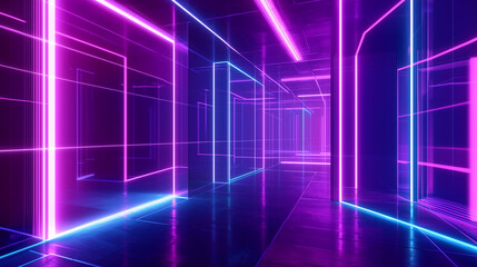 Neon Futuristic Digital Corridor