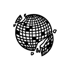 Cute Disco Ball Hand Drawing Illustration