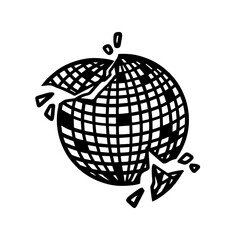 Cute Disco Ball Hand Drawing Illustration