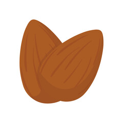 Almond Nuts Icon Cute Cartoon Healthy and Organic Food Ingredient Vector Illustration