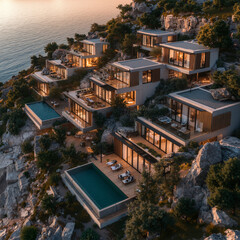 Fototapeta premium The idea of ​​designing a high-end resort located next to the sea.
