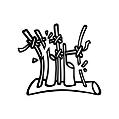 Cute Bamboo Musical Instrument Hand Drawing Illustration