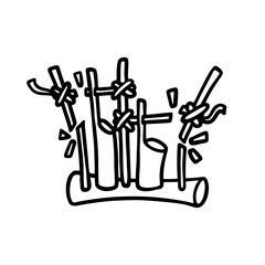 Cute Bamboo Musical Instrument Hand Drawing Illustration