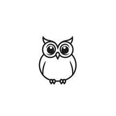 Charming Owl Line Art: A Minimalist Logo Design, Perfect for Handmade Gifts and Crafts.