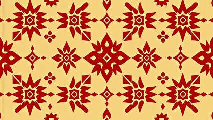 Red Gold Geometric Pattern Seamless Texture Background