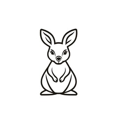 Obraz premium Adorable Bunny Line Art: Minimalist Design, Perfect for Handmade Gifts, Cards, or Logos