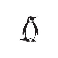 Obraz premium penguin on a white background.Simple black and white illustration of a penguin.This is a clean, minimalist, black and white illustration of a penguin.