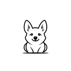Adorable Corgi Line Art: A Minimalist Logo Design. Perfect for handmade gifts or pet-themed products!