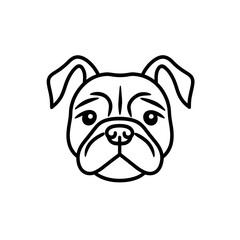 Obraz premium Adorable Pug Face: Minimalist Line Art Design. Perfect for pet lovers, simple yet expressive.