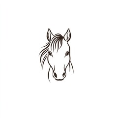 Elegant Horse Head Minimalist Line Art Logo Design: Graceful, simple, and captivating equine portrait.