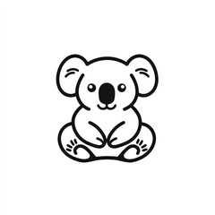 Naklejka premium Adorable Koala: A charming line art logo design, perfect for handmade gifts and children's products.