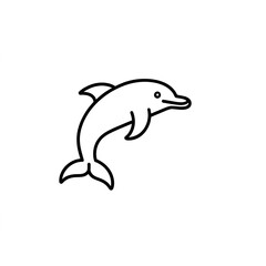 Fototapeta premium Elegant Dolphin Line Art: A Minimalist Design of a Graceful Dolphin Leaping Through Water.
