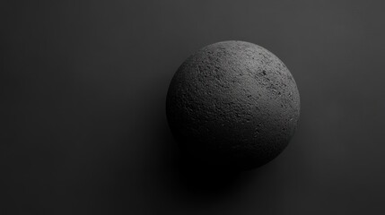 Dark Sphere on Black Background: A Study in Minimalism and Texture