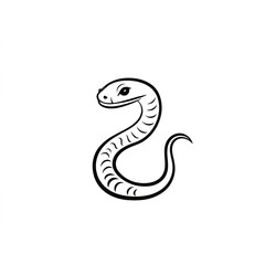 Naklejka premium Elegant Minimalist Snake Logo: A charming, hand-drawn line art design perfect for handmade gifts and crafts.