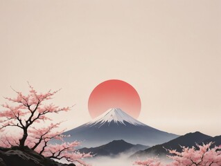 Fototapeta premium Mount Fuji Minimalist Wallpaper