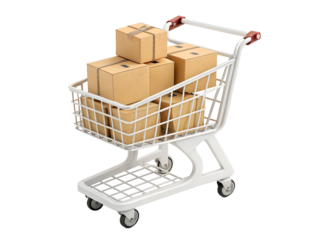 shopping cart with boxes
