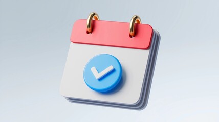 Calendar icon with check mark: schedule management, task completion, and planning