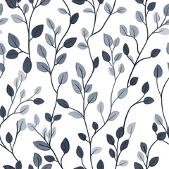 seamless floral pattern with leaves