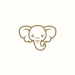 Fototapeta premium Adorable Minimalist Elephant Line Art Logo Design: Perfect for handmade gifts and charming branding!