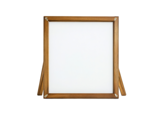 Foldable stand picture frame, empty screen isolated on transparent background