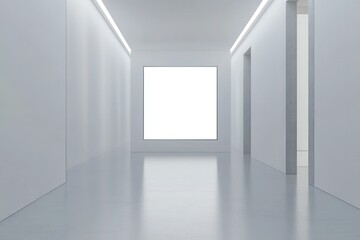 Obraz premium Gallery wall frame mockup, empty screen 