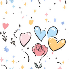 seamless heart shaped balloon pattern, wedding decoration