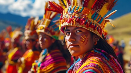 Captivating Portrayal of the Inti Raymi Festival in Peru Honoring the Inca Sun Deity with Vibrant Indigenous Performers