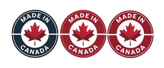 Made In Canada Stamp Logo Icon Symbol Design. Seal National Original Product Badge. 