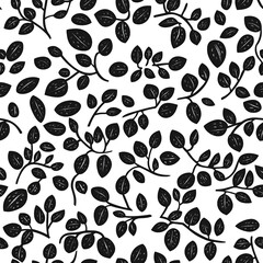 seamless pattern with black branches