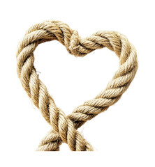 Heart shaped rope design for romantic themes and crafts, cut out
