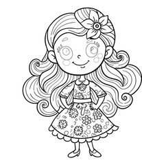 girls cartoon coloring page