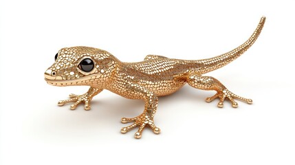 Fototapeta premium Golden Gecko on White Background