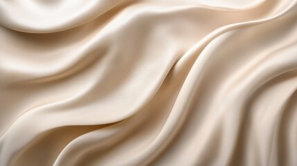 Obraz premium Elegant beige silk fabric with luxurious folds and smooth texture
