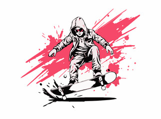 Graffiti and Skateboarding Fashion Vector