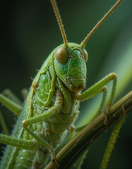 Fototapeta premium Jumping Through Nature: The Beauty and Agility of Grasshoppers
