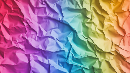 Vibrant Crumpled Rainbow Paper Texture for Colorful Backgrounds and Abstract Designs