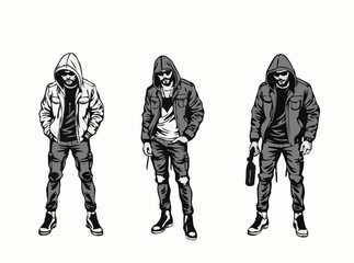Fototapeta premium Edgy Urban Wear Vector Graphics for Fashion Enthusiasts