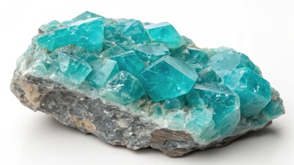 Fototapeta premium a vibrant close-up of a mineral formation. The mineral shines with its crystal structure, captivating textures and beautiful hues