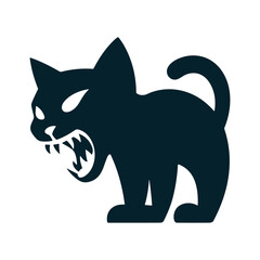 Angry cat icon vector art