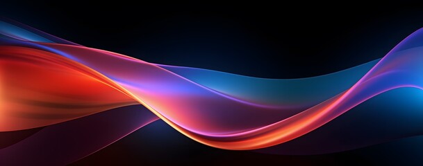 Naklejka premium Abstract colorful dark background illustration with blue purple color effect on iridescent shape. 3d render. abstract wave in the dark.