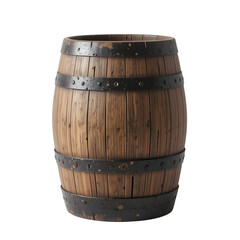 Obraz premium Wooden Barrel on Transparent Background