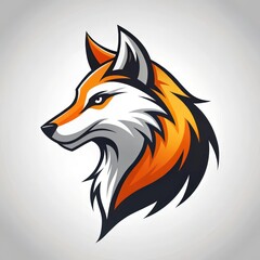 an orange fox head illustration with sharp details, perfect for a logo design