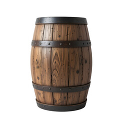 Obraz premium Wooden Barrel on Transparent Background
