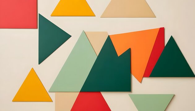 abstract geometric background with triangles | Abstract Geometric Art | Modern Minimalist Triangle Composition | Vibrant Colorful Shapes | Contemporary Wall D&eacute;cor | Bold & Playful Design |