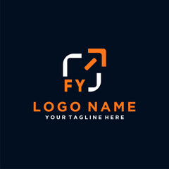 FY initials minimal modern technology logo design